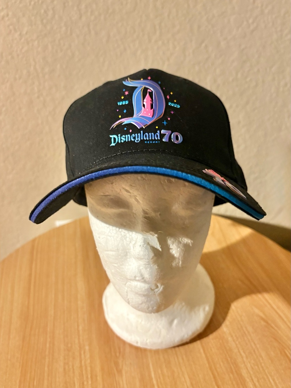 Disney Parks 70th Anniversary Celebration Black Castle Cap Hat Embroidered NWT
